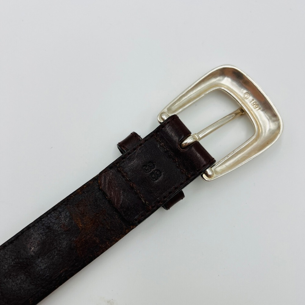 The Territory Ahead Mens 38 Braided Leather Leaf Belt Colorful Western Boho 90s - Picture 8 of 12